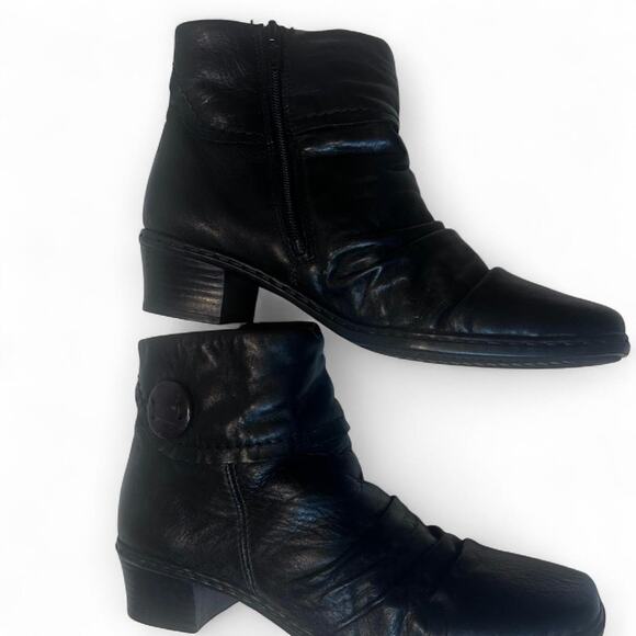 Black vintage Rieker leather ankle Boots size 7 - Picture 5 of 5